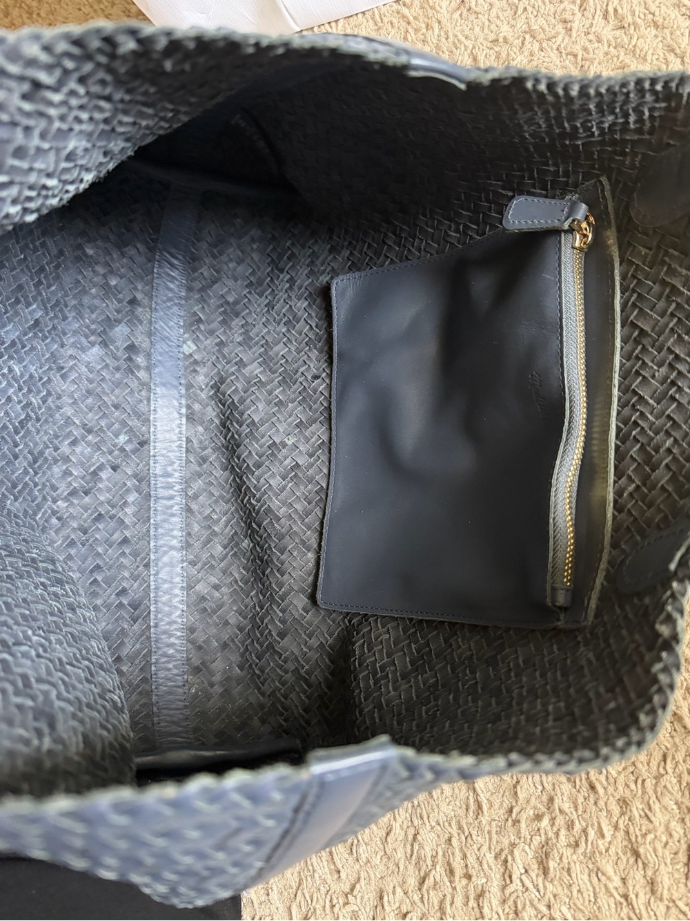 Madewell The Signature Woven Tote Leather Shoulder Handbag - Picture 12 of 15